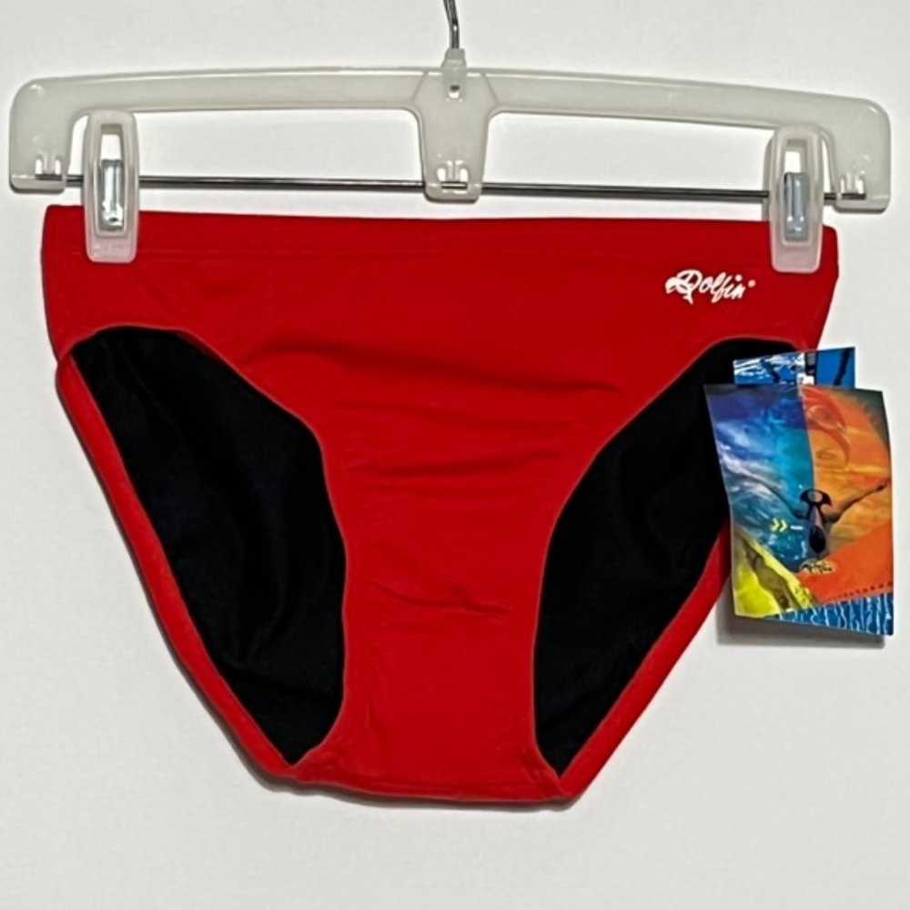 DOLFIN Red Racer Swim Briefs Men's Size M  NWT